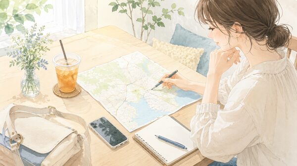 名古屋からの日帰り旅行を計画するイメージ