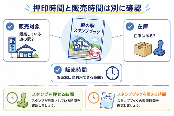 スタンプブックの販売対象・在庫・販売時間を確認する図